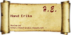 Hand Erika névjegykártya